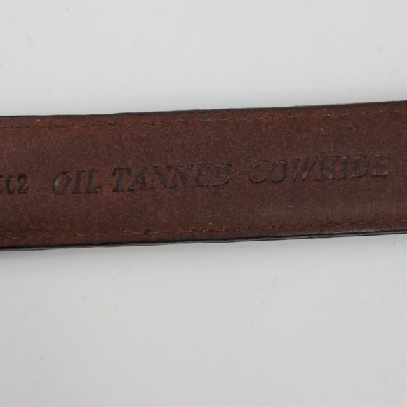 Brown Leather Belt With Brass Buckle - Picture 12 of 14